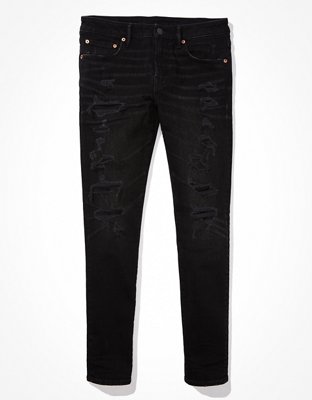 Mens black jeans american hot sale eagle