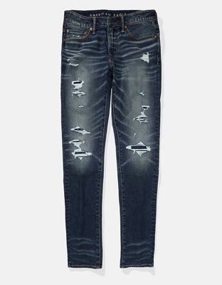 Мужские джинсы American Eagle AE AirFlex+ Ripped Skinny Jean — фото 3