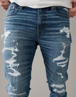 Мужские джинсы American Eagle AE AirFlex+ Ultrasoft Patched Skinny Jean — фото 3