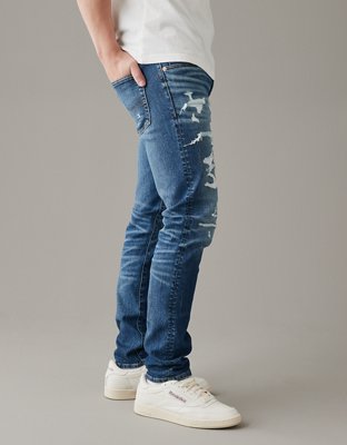 Мужские джинсы American Eagle AE AirFlex+ Ultrasoft Patched Skinny Jean — фото 4