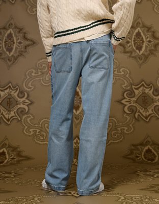 Pantalon en denim plissé AE x Tru Kolors