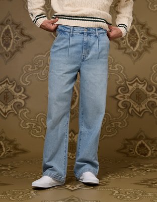 mens pleated dress jeans Gentlemen's Denim Jeans, Blue, 44