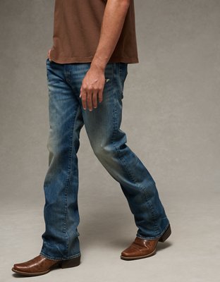 Мужские джинсы American Eagle AE x Stagecoach Vintage Bootcut Jean, цвет: Тёмная варка — фото 5