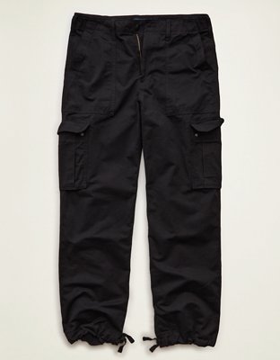 Мужские брюки American Eagle AE Baggy Cargo, цвет: Насыщенный чёрный — фото 3