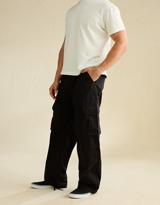 Мужские брюки American Eagle AE Baggy Cargo, цвет: Насыщенный чёрный — фото 5