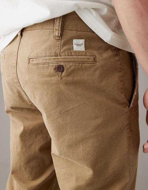 AE Flex Relaxed Straight Lived-In Khaki Pant