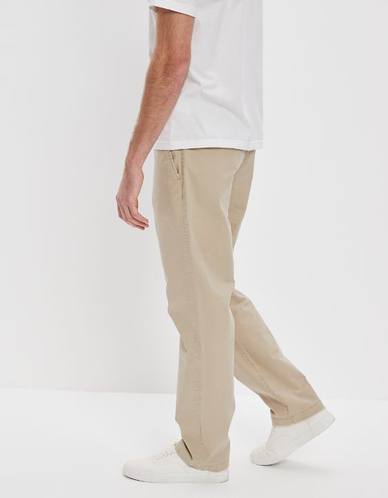 AE Flex Relaxed Straight Lived-In Khaki Pant