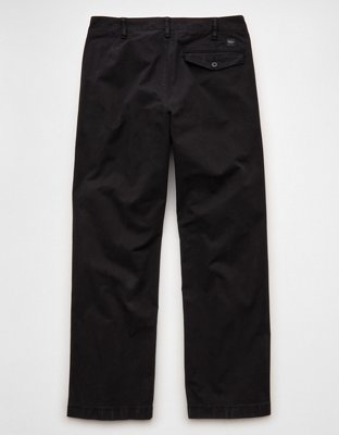 Мужские брюки American Eagle AE Flex Loose Lived-In Khaki, цвет: Насыщенный чёрный — фото 4
