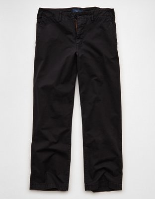 Мужские брюки American Eagle AE Flex Loose Lived-In Khaki, цвет: Насыщенный чёрный — фото 3