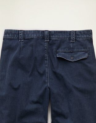 Мужские брюки American Eagle AE Loose Fit Lived-In Pleated Khaki, цвет: Тёмно-синий — фото 4