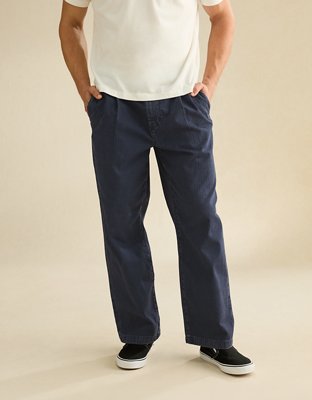 AE Loose Fit Lived-In Pleated Khaki Pant