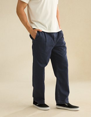 AE Loose Fit Lived-In Pleated Khaki Pant