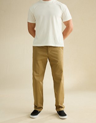 AE Flex Relaxed Straight Lived-In Khaki Pant
