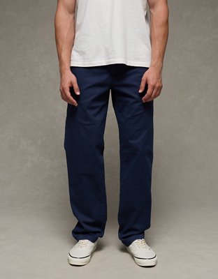 AE Flex Relaxed Straight Lived-In Khaki Pant
