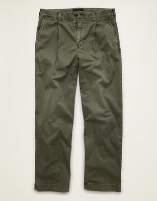 AE Loose Fit Lived-In Pleated Khaki Pant