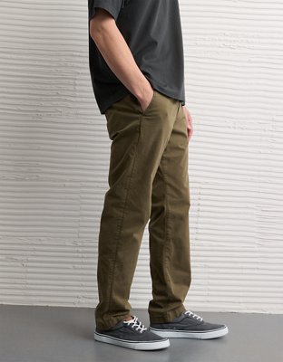 AE Flex Original Straight Khaki Pant desgastado