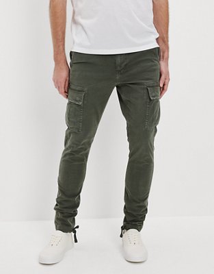 Skinny slim fit cargo jeans for men