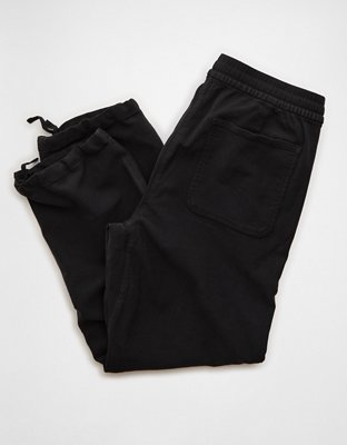 Мужские брюки American Eagle AE ChillTwill Original Straight Pull-On, цвет: Насыщенный чёрный — фото 5