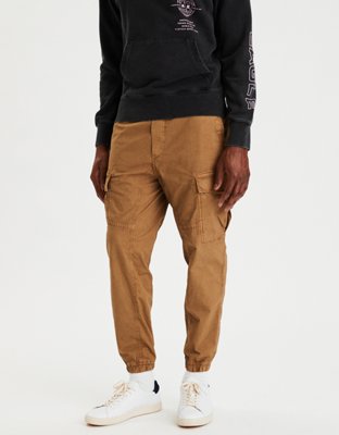 khaki cargo joggers