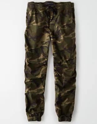 American Eagle camo ripstop cargo jogger in camo green