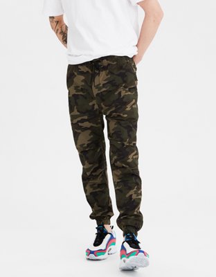 American Eagle camo ripstop cargo jogger in camo green