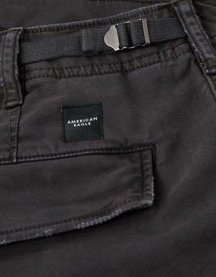 Мужские шорты American Eagle AE 10" Flex Lived-In Cargo, цвет: Чёрный — фото 6