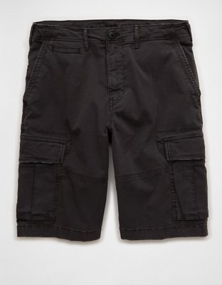 Мужские шорты American Eagle AE 10" Flex Lived-In Cargo, цвет: Чёрный — фото 3