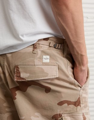 Мужские шорты American Eagle AE 12" Flex Lived-In Cargo, цвет: Тёмный рыжевато-коричневый — фото 7