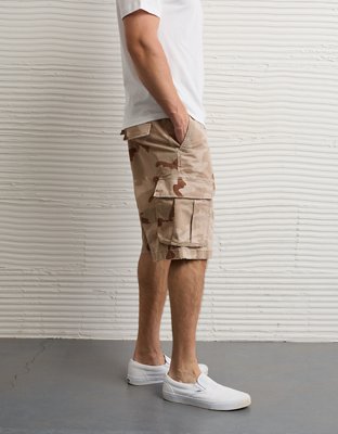 Мужские шорты American Eagle AE 12" Flex Lived-In Cargo, цвет: Тёмный рыжевато-коричневый — фото 6