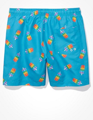 Мужские брюки American Eagle AE 6" Pride Poolside Popsicle Print Swim Trunk — фото 4