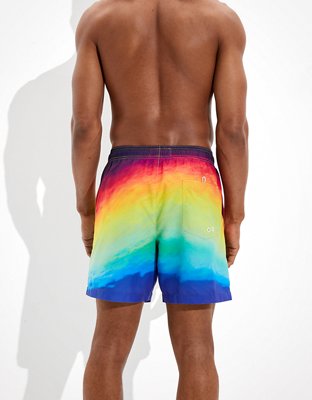 Мужские брюки American Eagle AE 6" Pride Rainbow Tie Dye Swim Trunk — фото 3