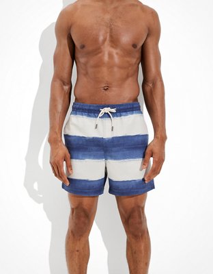 Swim Shorts - Blue/white striped - Men