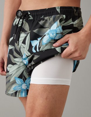Мужские брюки American Eagle AE 5" Tropical Swim Trunk — фото 3