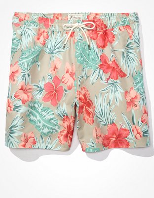 Mens tropical 2024 swim trunks