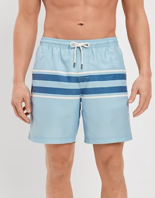 AE 7" Striped Swim Trunk