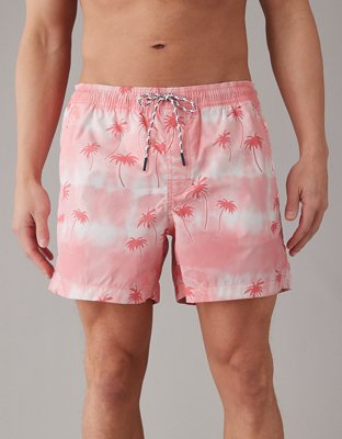 Ae Printed Flex 5 Swim Trunk Men's Pink Tropics M