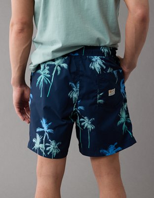 Мужские брюки American Eagle AE Palm Trees Flex 7" Swim Trunk — фото 2