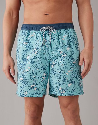 Reef Walton Mens Floral Shorts Swim Trunks, Hawaiian Ocean