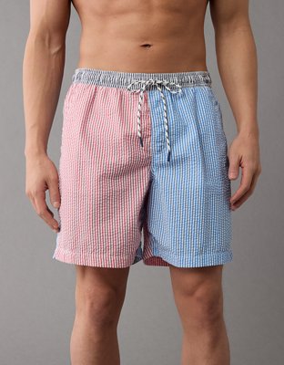 AE Colorblock Striped Flex 7 Swim Trunk