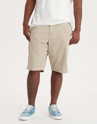 Longer length hot sale khaki shorts