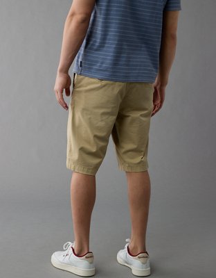 AE 12" Flex Longer Length Lived-In Khaki Short