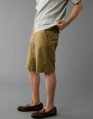 AE 12" Flex Longer Length Lived-In Khaki Short