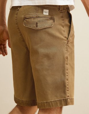 AE 9" Flex Loose Pleated Khaki Short