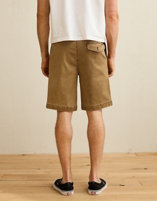 AE 9" Flex Loose Pleated Khaki Short