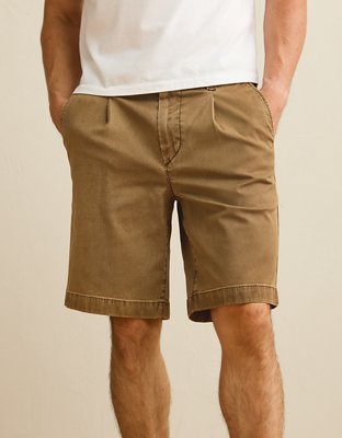 AE 9" Flex Loose Pleated Khaki Short