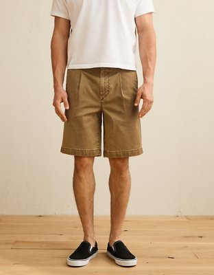 AE 9" Flex Loose Pleated Khaki Short