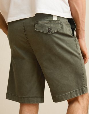 AE 9" Flex Loose Pleated Khaki Short