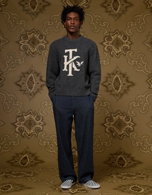 AE x Tru Kolors Wool-Cashmere Crew Neck Sweater