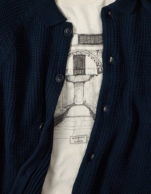 AE x Tru Kolors Cotton Button-Front Cardigan