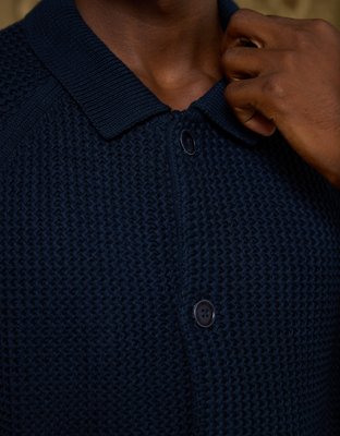 AE x Tru Kolors Cotton Button-Front Cardigan